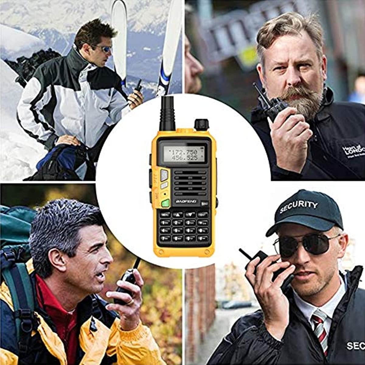 Baofeng S9PLUS Tri-Band Radio with 2200mAh Large Battery,Includes Antenna, 220 Antenna, Earpiece, and More Amateur (Ham) Two-Way Radio (Yellow)