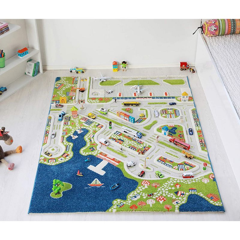 IVI 3D Play Carpets 121MD034-134180 71 x 52.5-inch Mini City Educational Toddler Mat Rug for Bedroom, Kids Den, or Playroom, Large