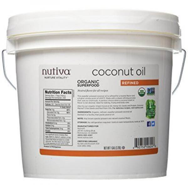 Nutiva Organic Coconut Oil, Refined, 1 Gallon