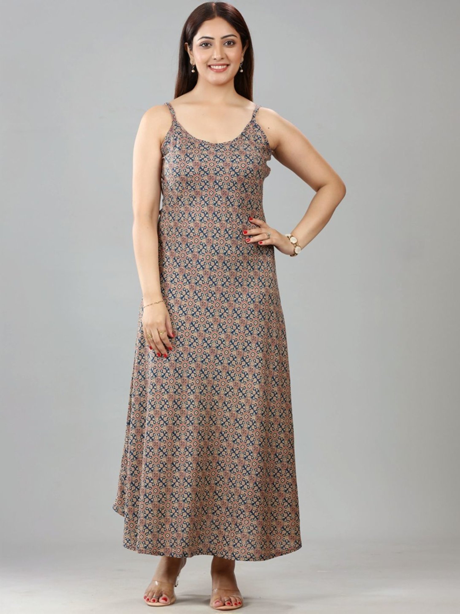 Cotton Culture Blue Cotton Printed Maxi Dress