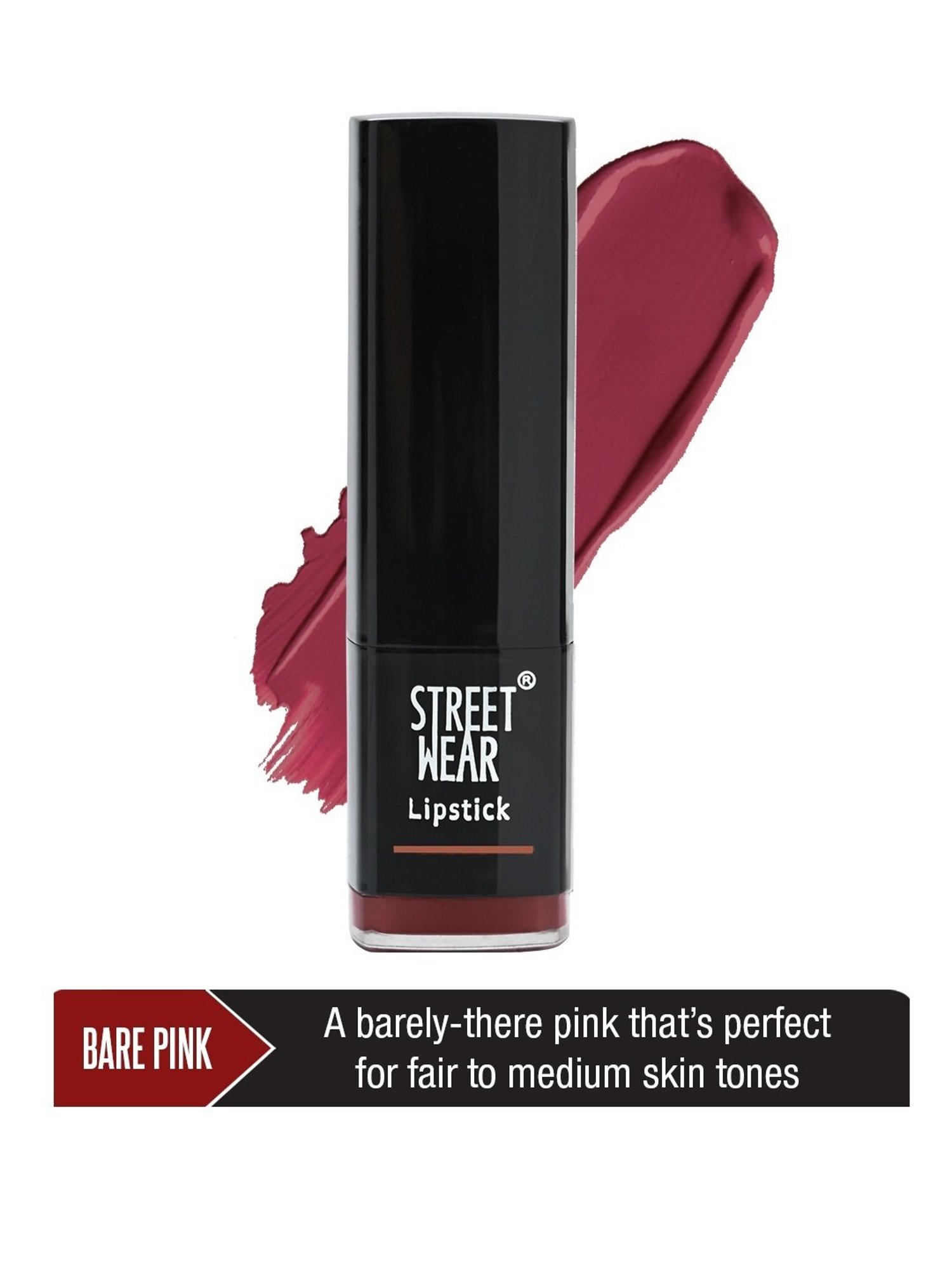 Street Wear Satin Smooth Lipstick Bare Pink - 4.2 gm