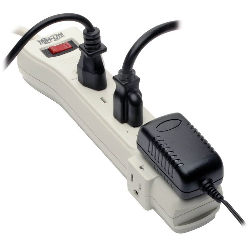 C2G 6-Outlet Surge Suppressor with (3) 1ft Outlet Saver Power Extension Cords - Receptacles: 6 x NEMA 5-15R - 270J