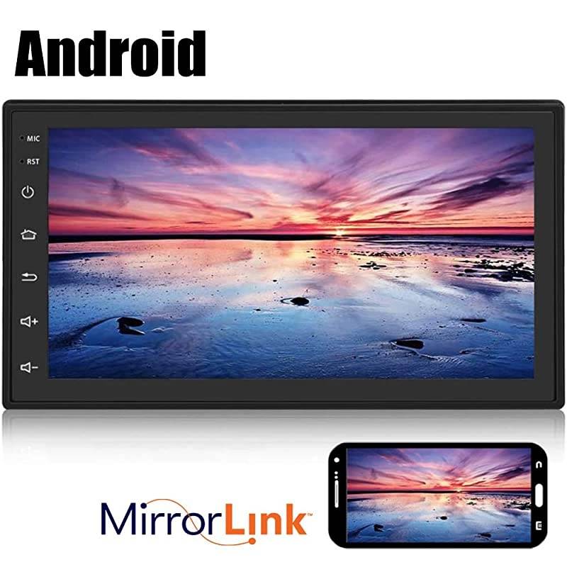 Android 91 Car Radio with Bluetooth 7 Touch Screen Car Stereo with GPS NavigationWiFi ConnectedDual USBFM Radio Receiver Support iOSAndroid Phone Mirror Link + Backup Camera Input
