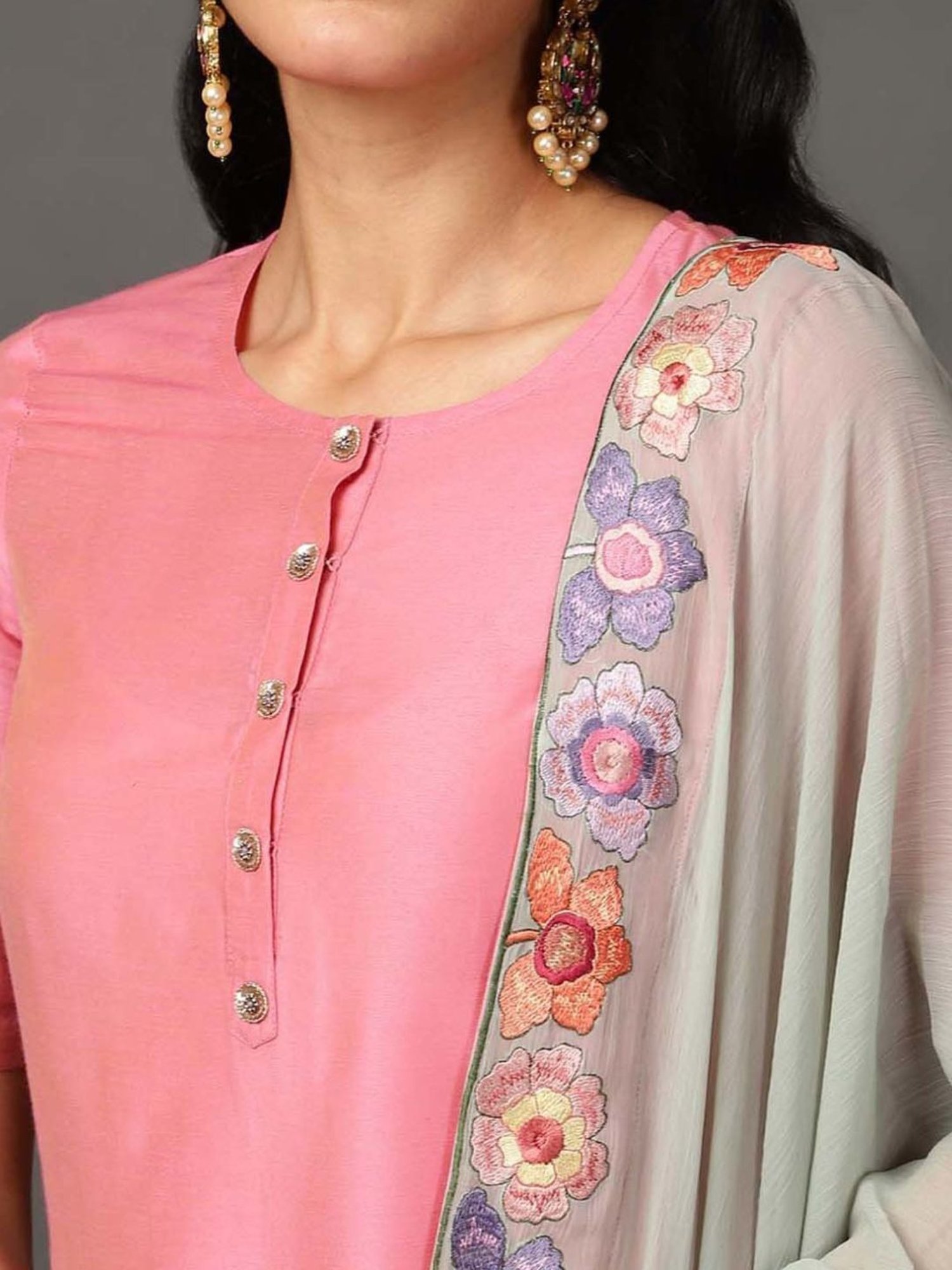 Nuhh Pink Lets Toast Kurta and Pant Set with Dupatta