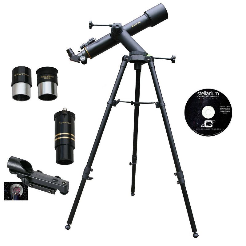 Cassini C-60090TR 600mm x 90mm Tracker Series Astro Refractor Telescope - Black