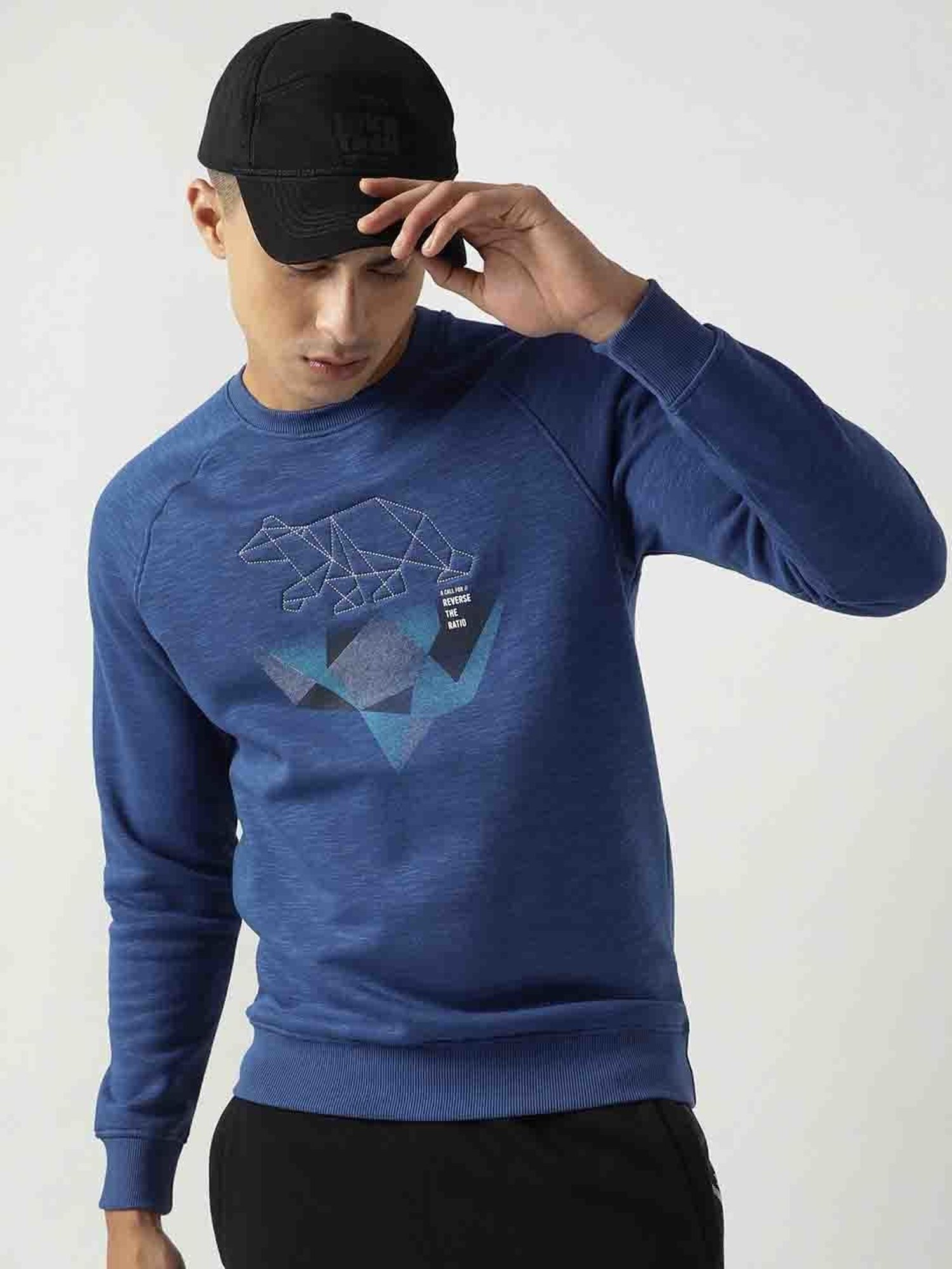 Wildcraft Blue Regular Fit Printed Sweatshirt
