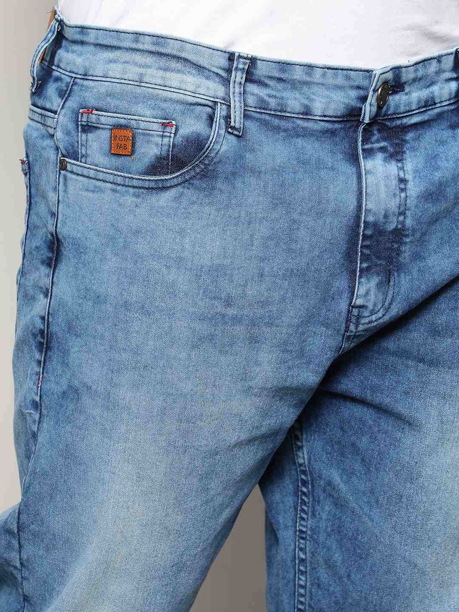 Instafab Plus Blue Regular Fit Plus Size Jeans