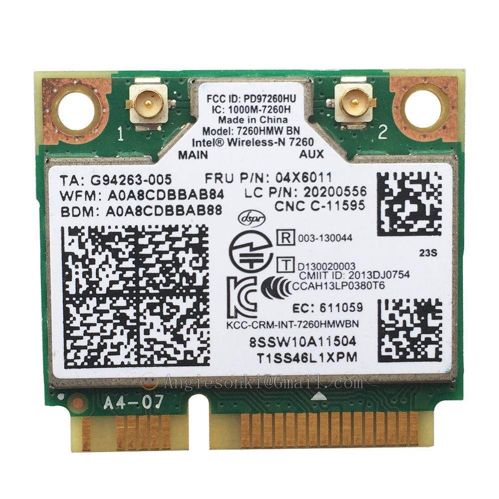 7260HMW + BT 4.0 MINI-PCI E WLAN CARD INTEL 7260BN WIRELESS-N For Lenovo 04X6011 K4350 K4250 B5400 M5400 S410 S310 S540