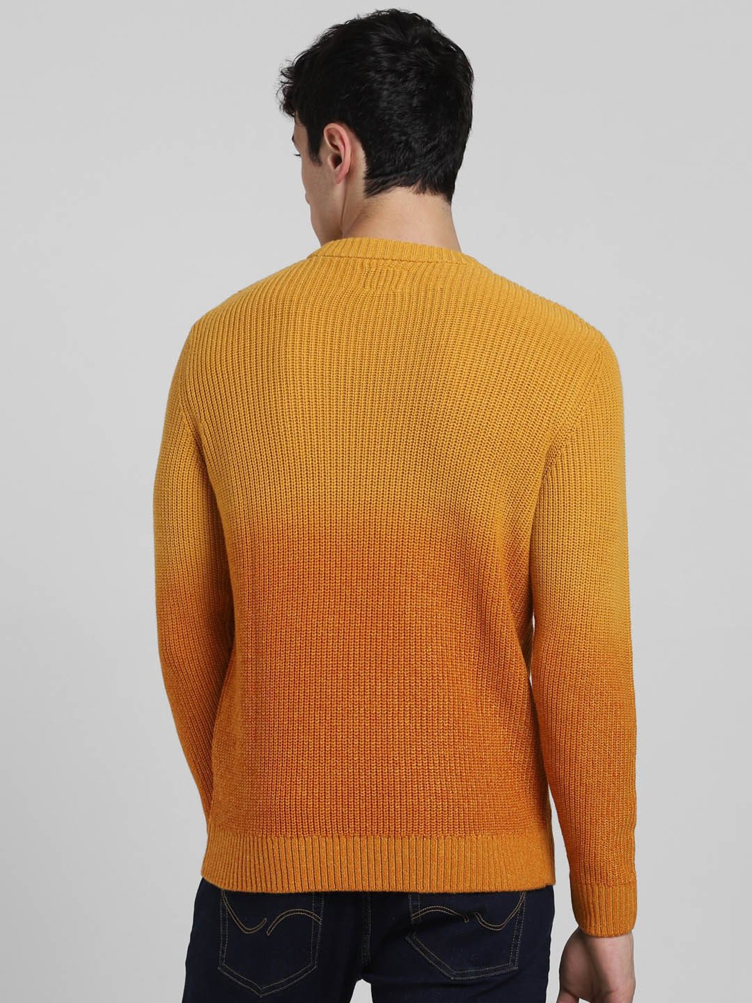 Jack & Jones Yellow Slim Fit Textured Sweater