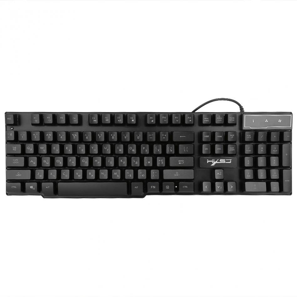 HXSJ R8 Russian+English Gaming Keyboard Floating LED 3 Color Backlit Keyboard with Similar Mechanical Feel For Teclado Gamer