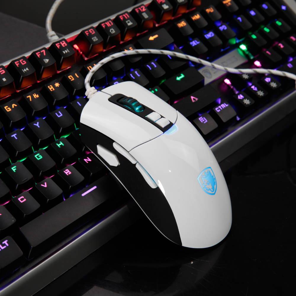 SADES GUNBLADE Gaming Mouse Wired 4-Level DPI 3000DPI 8 Buttons Opto-electronic