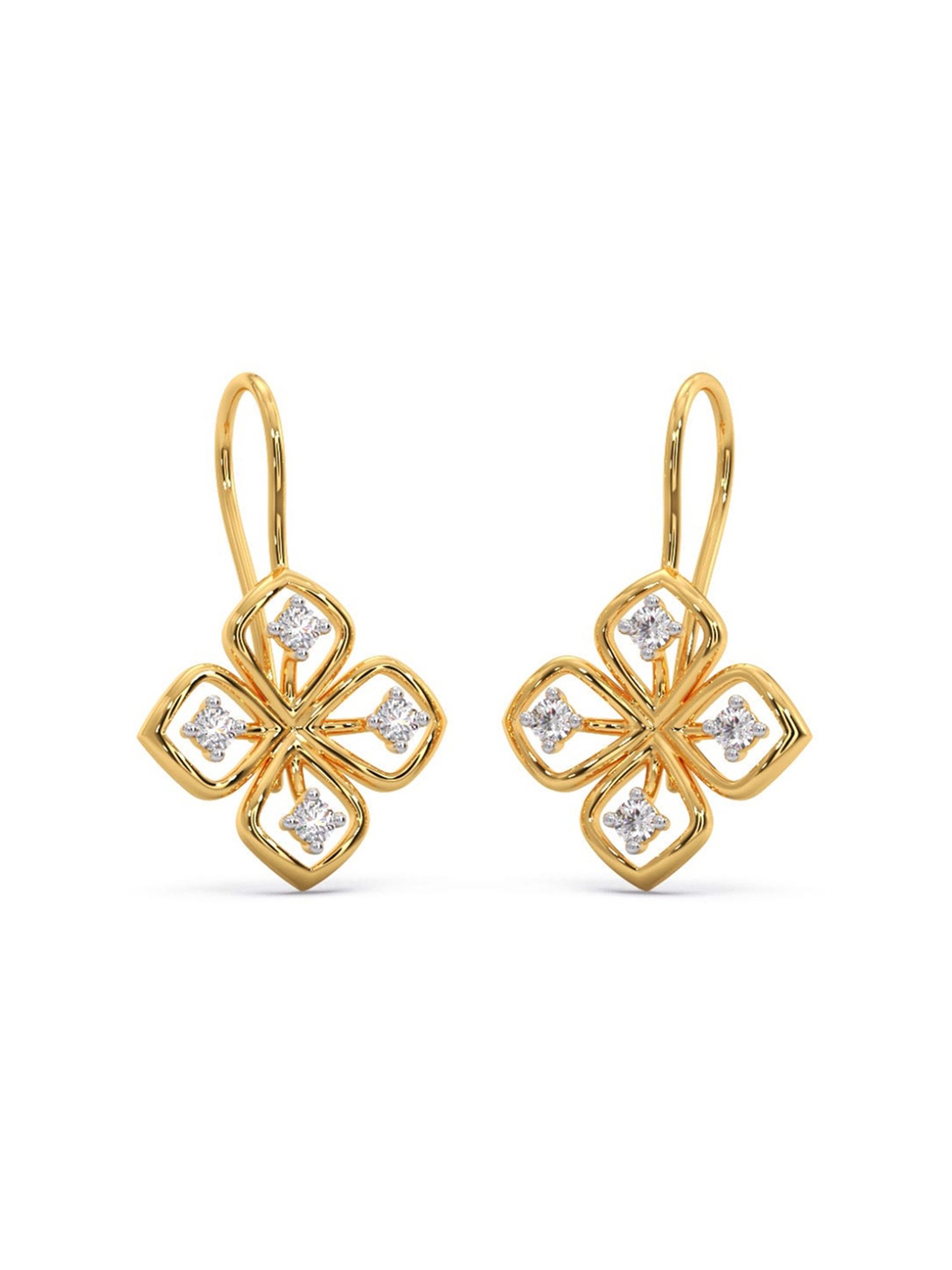 P.C. Chandra Jewellers 18 kt Gold & Diamond Earrings