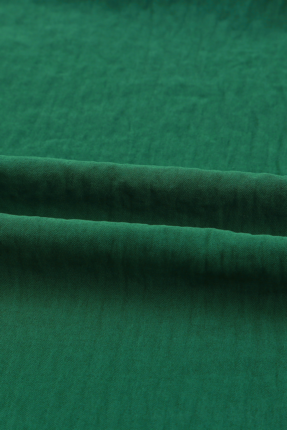 Green Casual Shirred Cuffs Half Sleeve Top