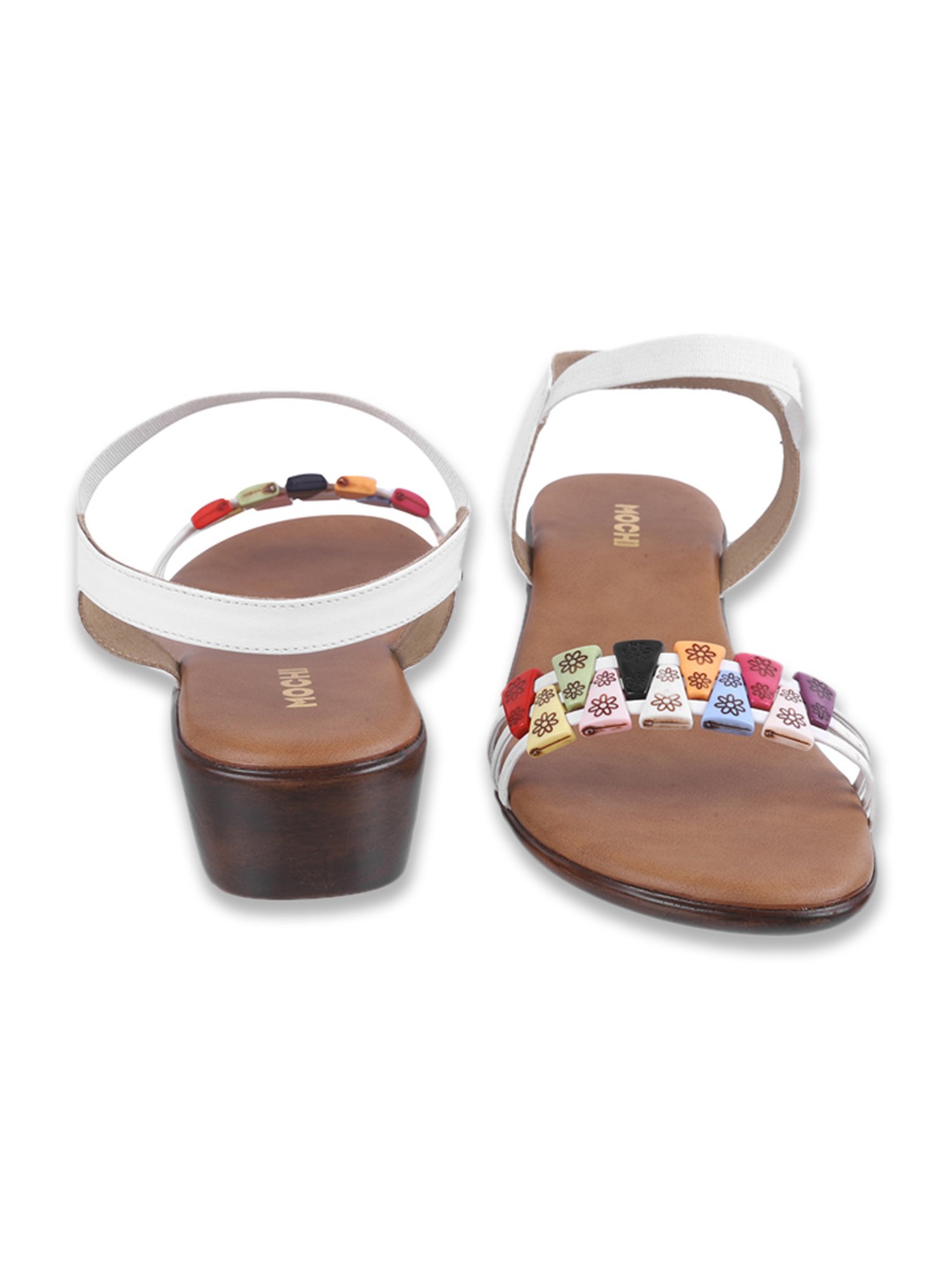 Mochi Women's White Ankle Strap Wedges