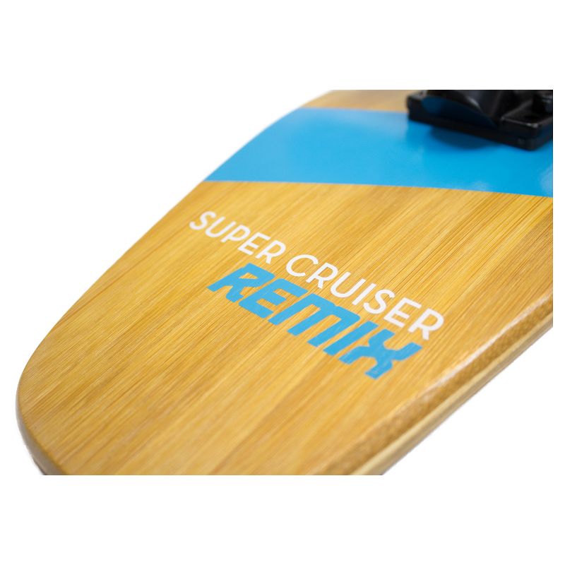 Quest Super Cruiser REMIX 36" Longboard Skateboard - Aqua Blue/Wood