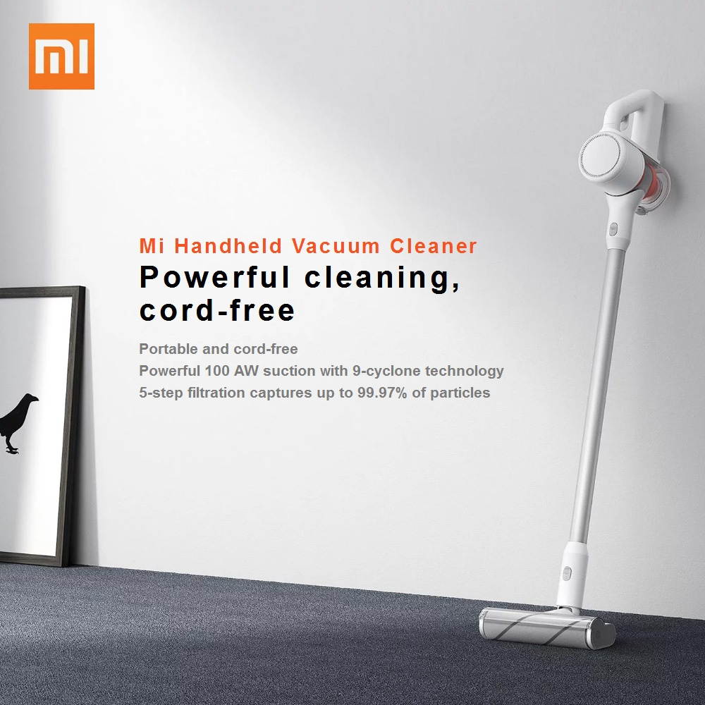 Xiaomi Mi Handheld Vacuum Cleaner Wireless Portable Cordless Home Car Household Dust Cleaner with 100,000rpm Motor 23kPa Cyclone Suction Multifunctional Brush