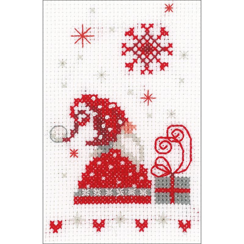 Vervaco Greeting Card Counted Cross Stitch Kit 4.25"X6" 3/Pk-Christmas Gnomes (14 Count)