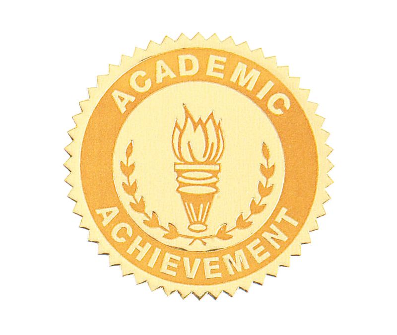 Hammond & Stephens Academic Achievement Gold Foil Embossed Seal, pk of 54