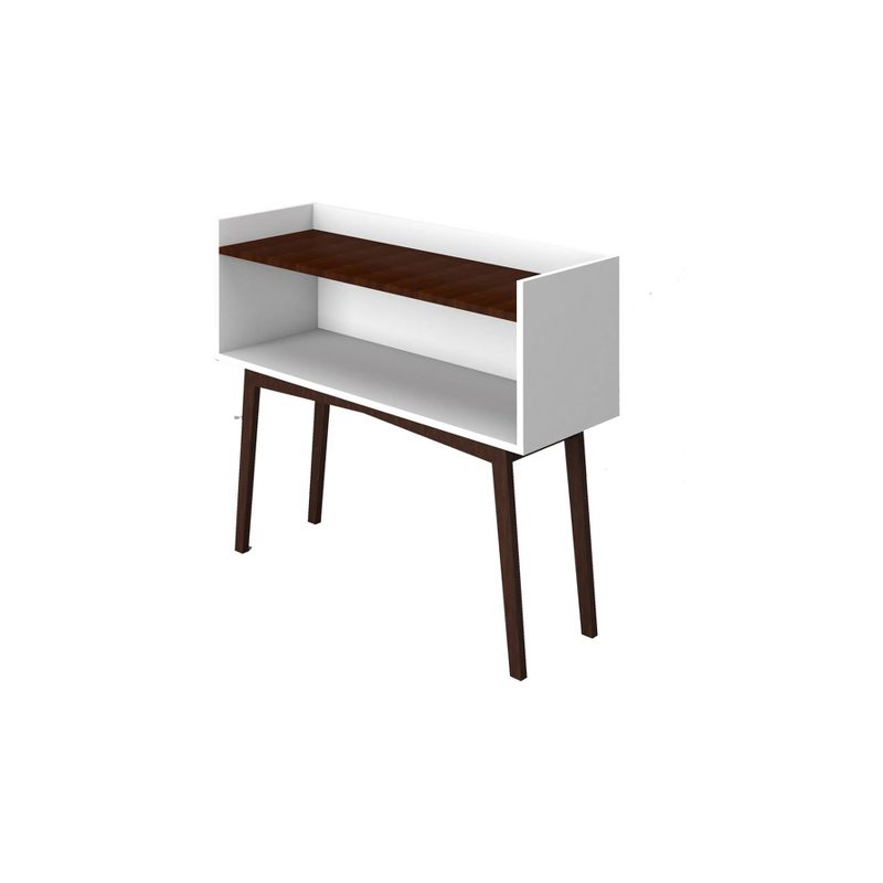 Brookdale Entryway with 1 Shelf White/Nut Brown - Manhattan Comfort