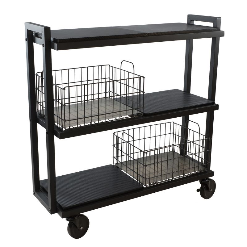 Cart System with wheels 3 Tier Black - Atlantic