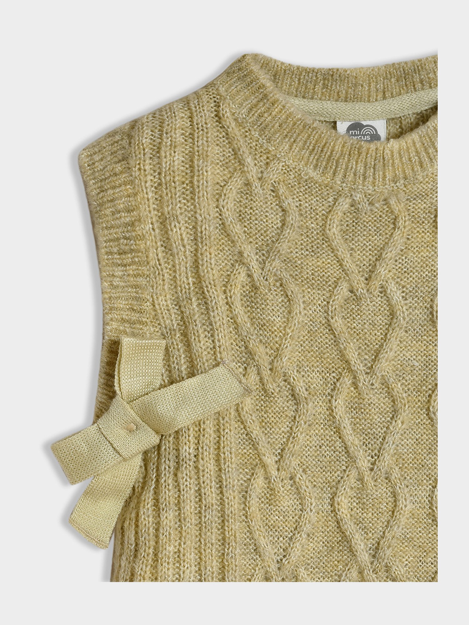 MiArcus Girls Beige Self Design Peplum Dress