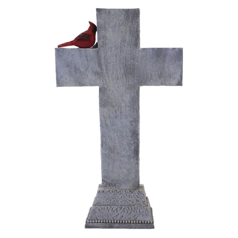 Home & Garden 15.75" Cardinal Memorial Cross Red Bird Yard Decor Roman, Inc  -  Outdoor Sculptures And Statues