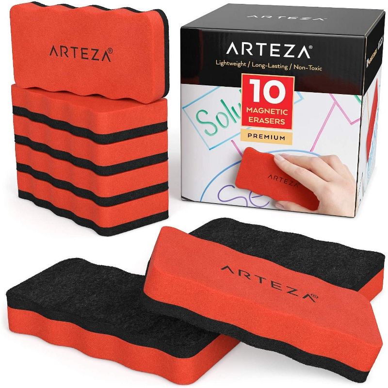 Arteza Magnetic Dry Erase Whiteboard Erasers - 10 Pack (ARTZ-9103)