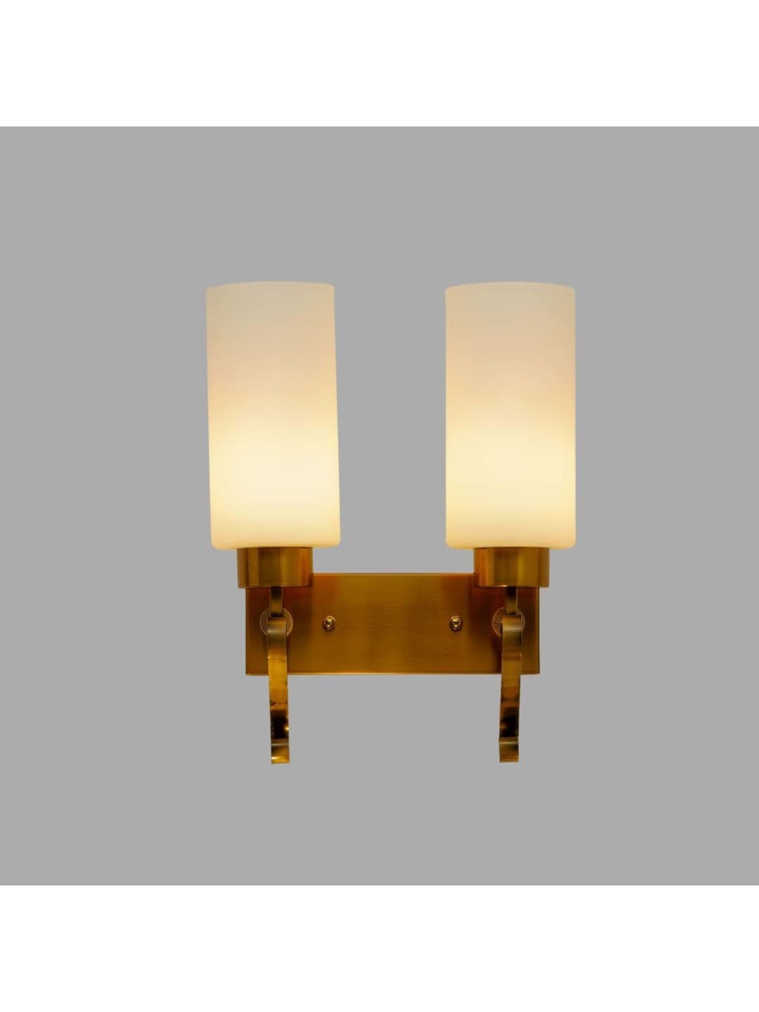 Kapoor E Illuminations Paloma White & Brown Metal Modern Duo Wall Light - Set of 1