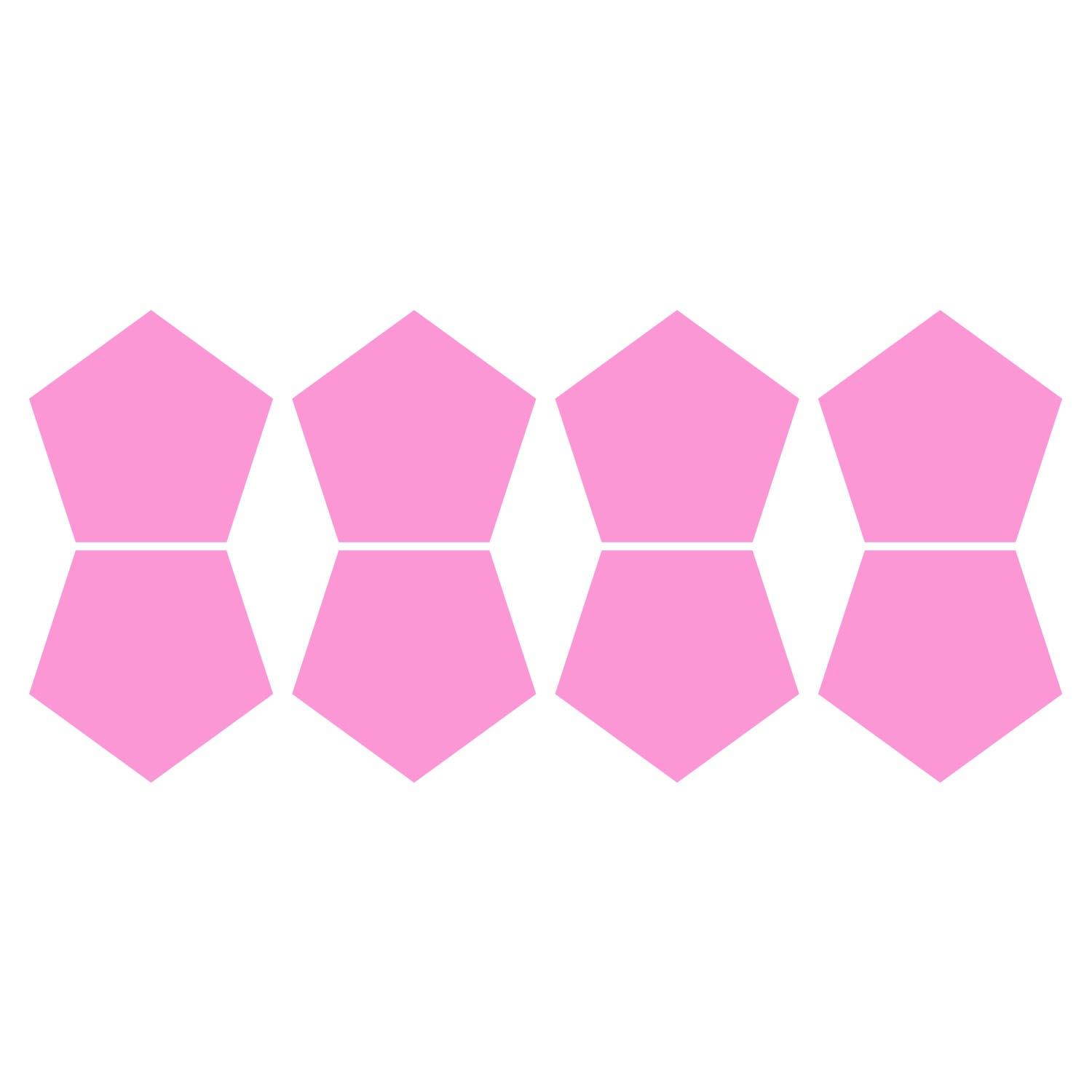 LiteMark 5.5 Inch Red Removable Pentagon Decals - Pack of 8