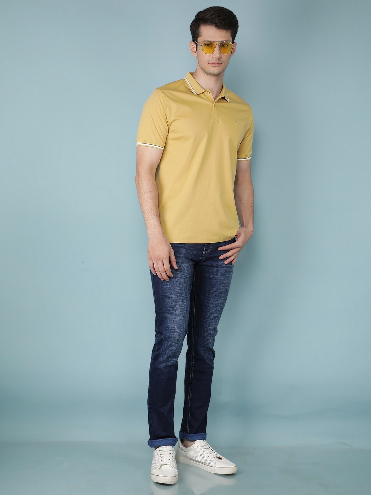 Crimsoune Club Mustard Slim Fit Polo T-Shirt