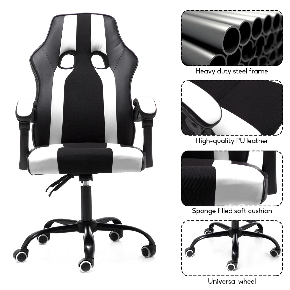 Office Chair Executive Racing Gaming Swivel Leather Sport Computer Chair Recline