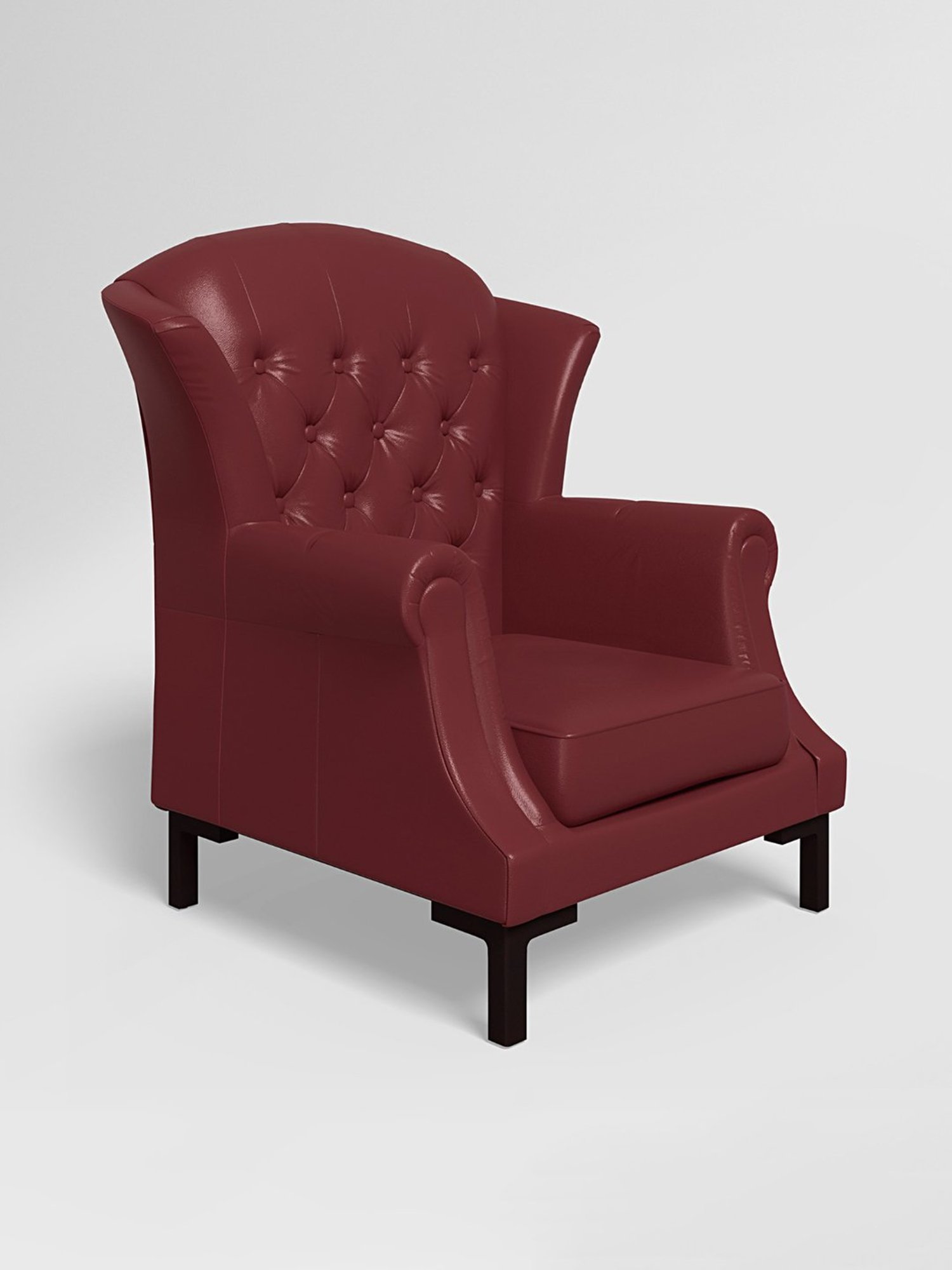 Godrej Interio Majesta Maroon Solid Wood Wing Chair