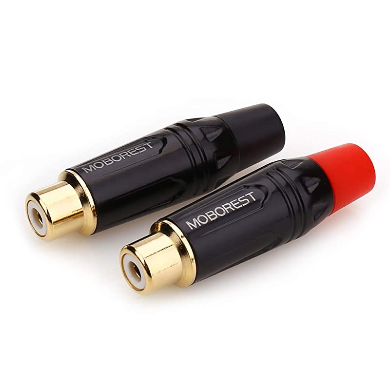 RCA Female Plug Adapter Audio Phono Gold Plated Solder 24K Gold Speaker Plugs RCA Jack Cable Connector Adapter RCA Female2pack