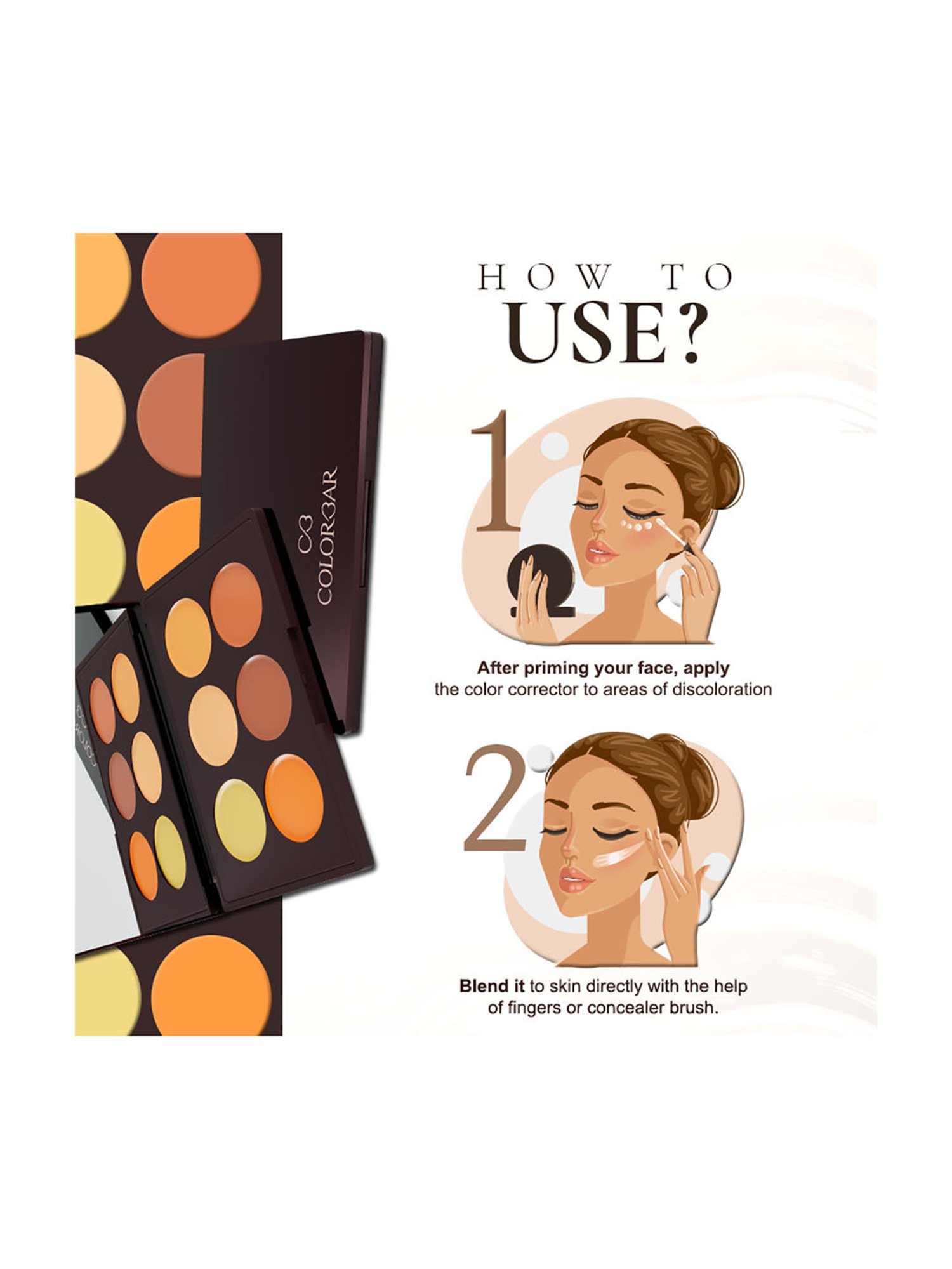 Colorbar 24Hrs Wear Concealer Palette Light Medium 001 - 9 gm