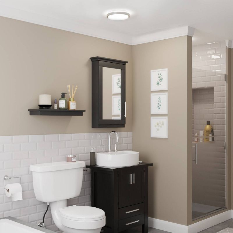 Smart Brushed Nickel 16W 11" White LED Wi-Fi Enabled Voice Activated Flush Mount Ceiling Light