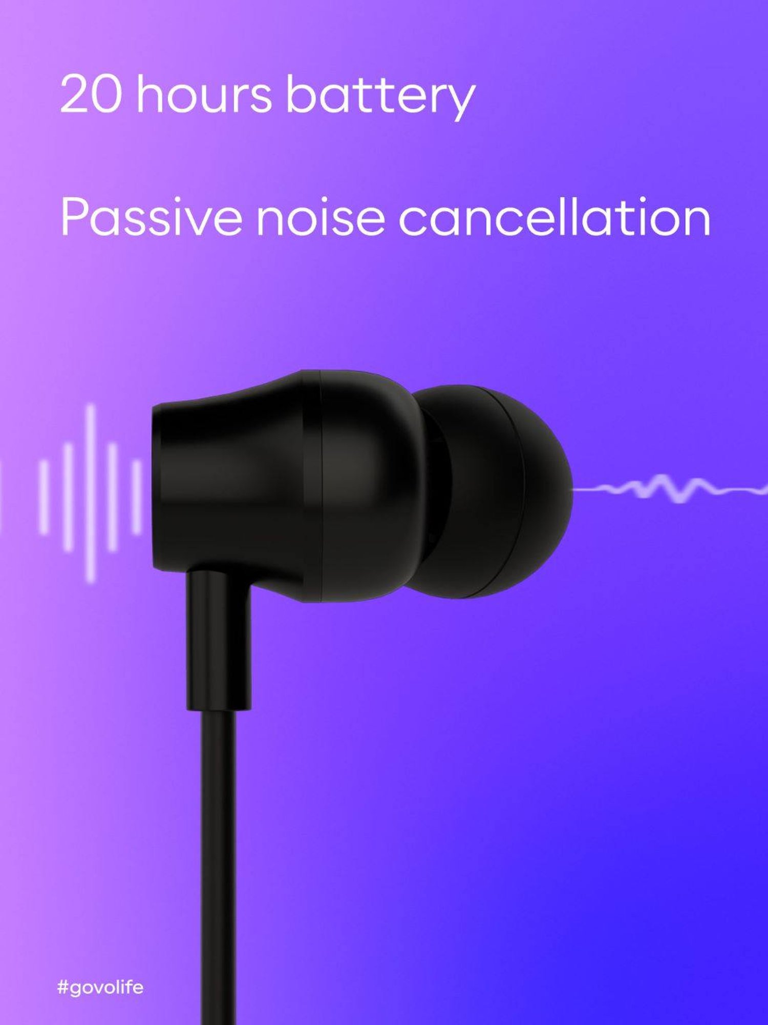 GOVO GOKIXX 620 in-Ear Wireless Neckband Earphone with HD Mic (Black)