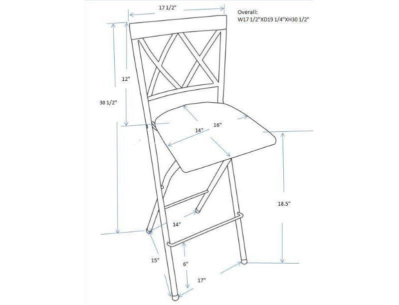 18" Folding Metal Dining Chair Gunmetal - Cheyenne Products