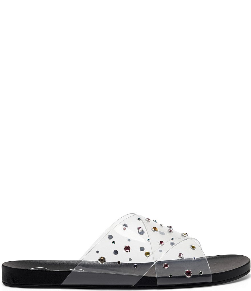 Jessica Simpson Tislie Clear Rhinestone Flat Sandals
