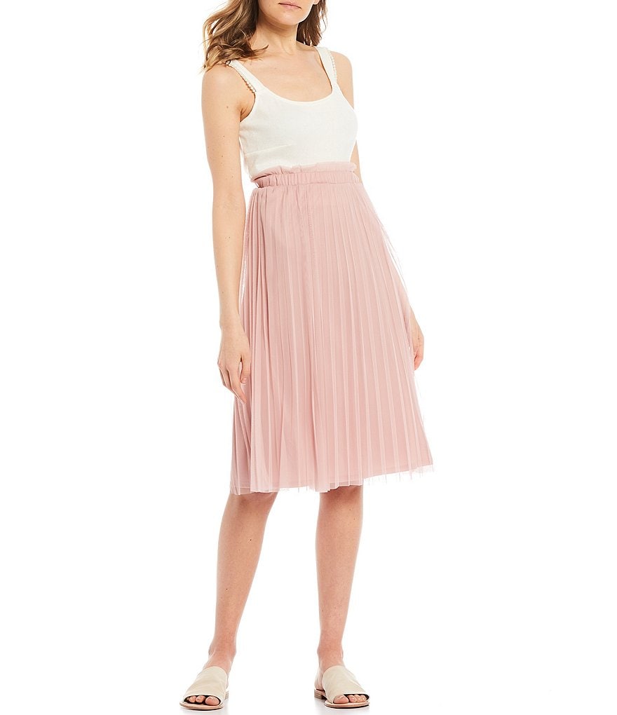 June & Hudson Pleated Midi Skirt