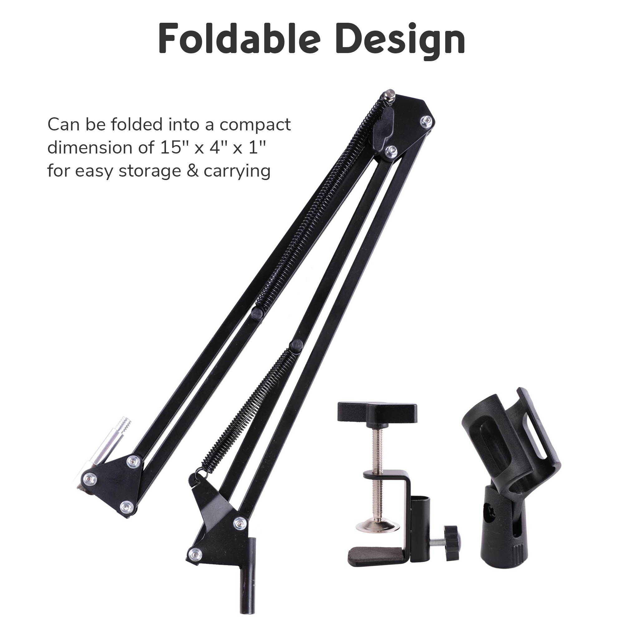 4x Mic Microphone Suspension Boom Scissor Arm Stand Holder Adjustable Studio Broadcast DJ NB-35