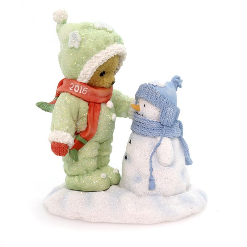 Cherished Teddies Dennison  Bear W/Snowman 2016 Figurine Frosty Teddy  -  Decorative Figurines