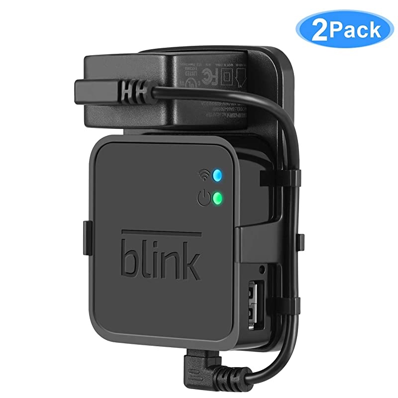 Wall Mount for Blink Sync Module 2- Mount Bracket Holder for Blink XT/ XT2 and Blink Outdoor Home Security Camera with Easy Mount Short Cable - Black