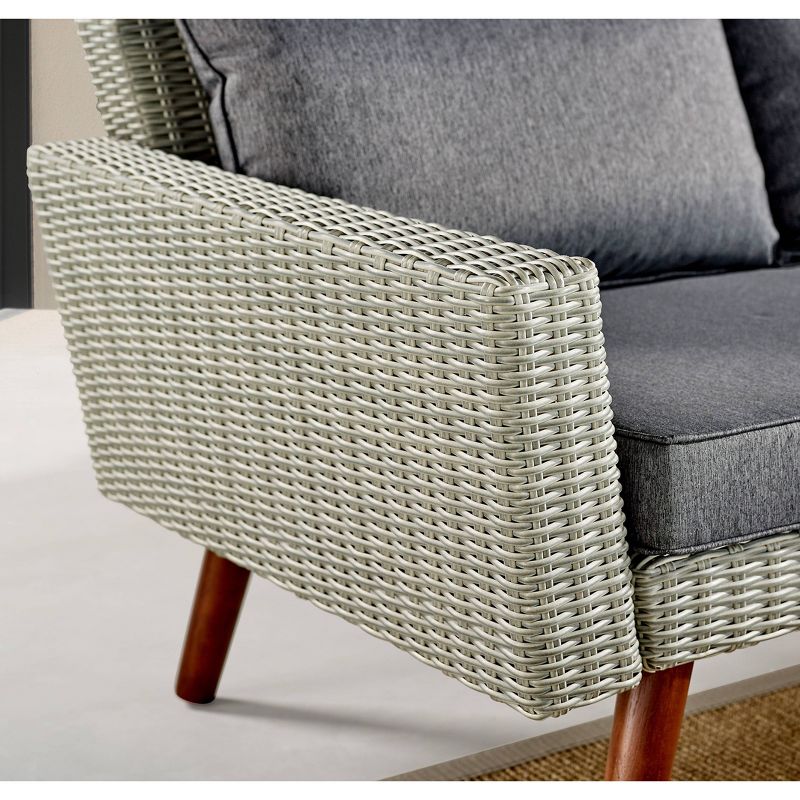 All-Weather Wicker Albany Outdoor Corner Sectional Sofa Gray - Alaterre Furniture