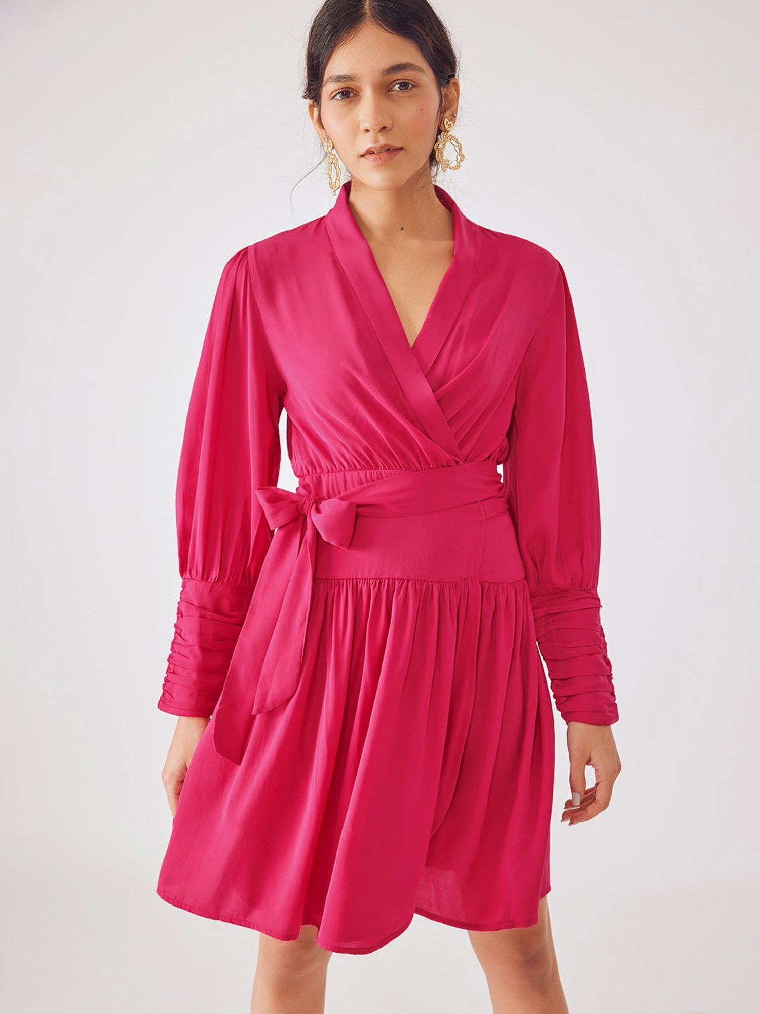 The Label Life Hot Pink Wrap Dress