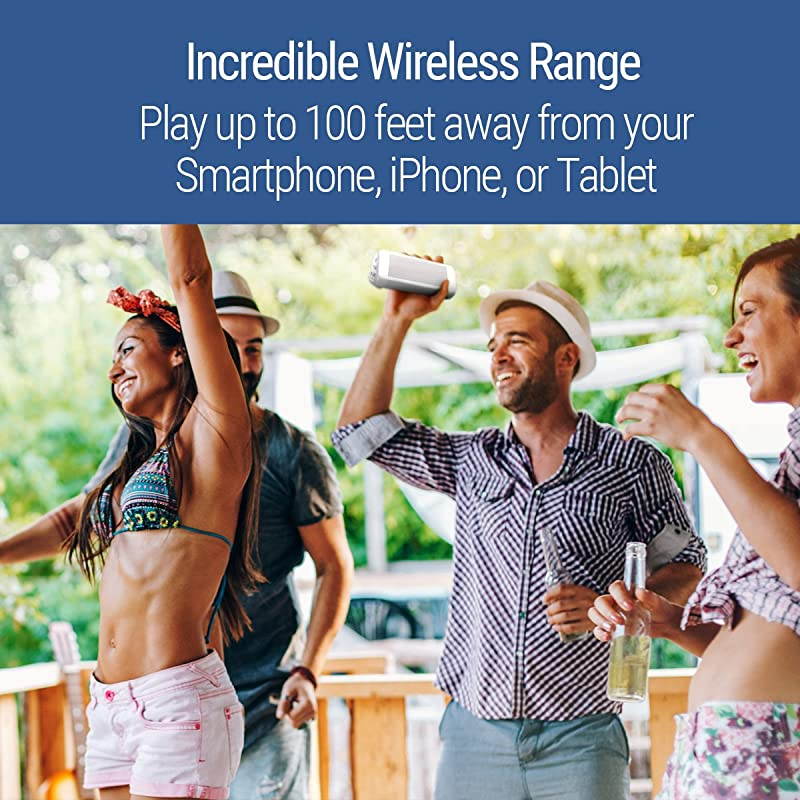 OontZ Angle 3 Ultra Portable Bluetooth Speaker 14 Watts Bigger Bass HiQuality Sound 100 Ft Wireless Range Play Two Speakers Together IPX6 Bluetooth Speakers by  White