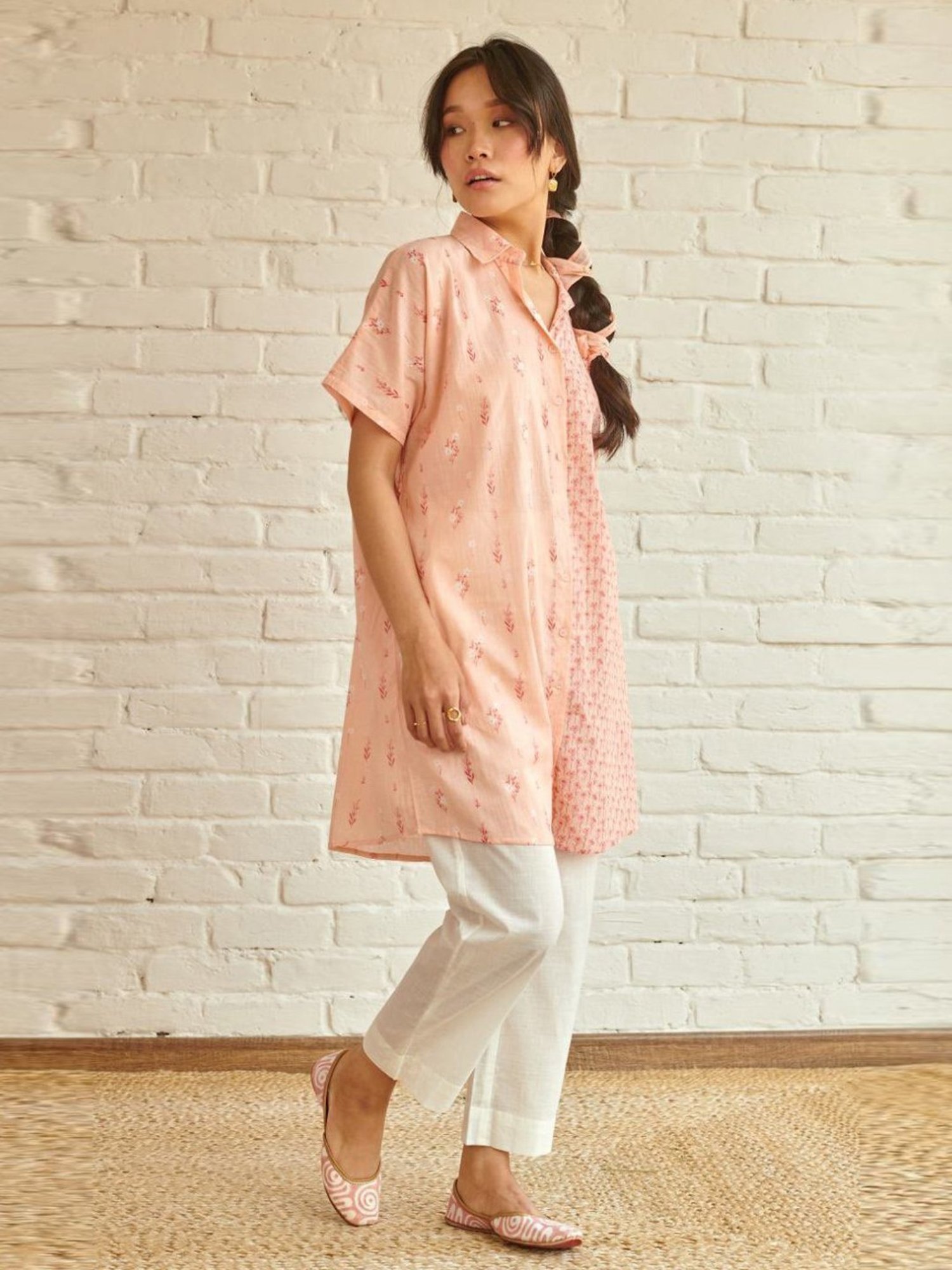 Prakriti Jaipur Peach Lily Oversized Shirt