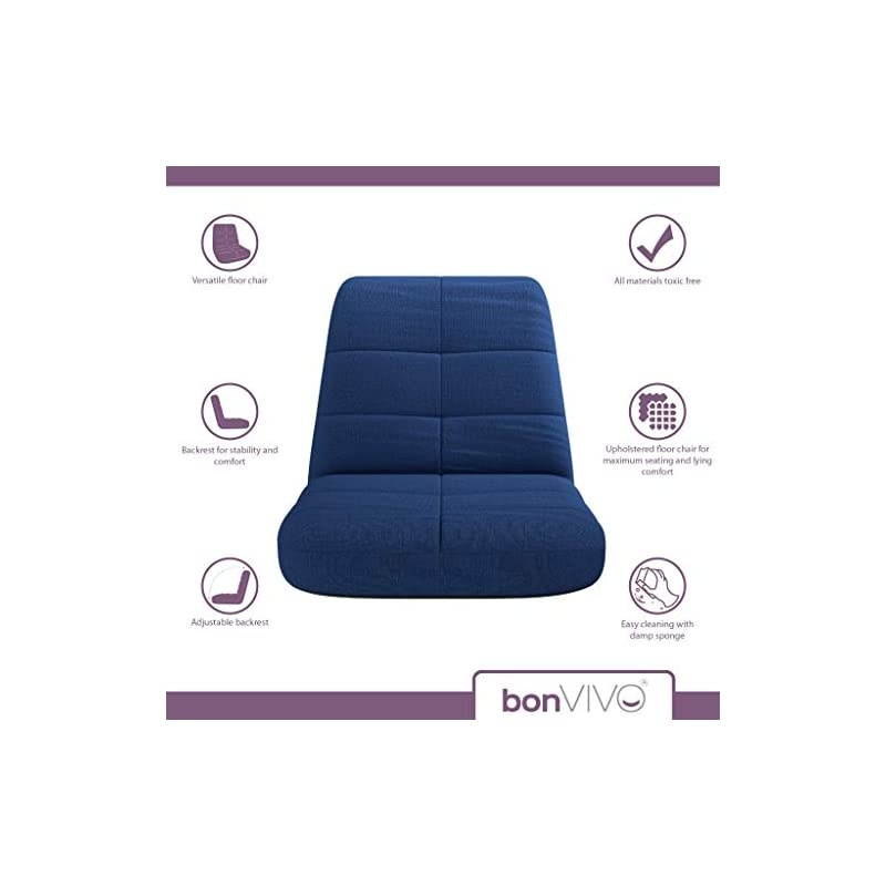 Easy Lounge Floor Chair- Adjustable Padded Folding Chair with Back Support, Comfortable Gaming Chair with Backrest for Home and Office, Blue&hellip;