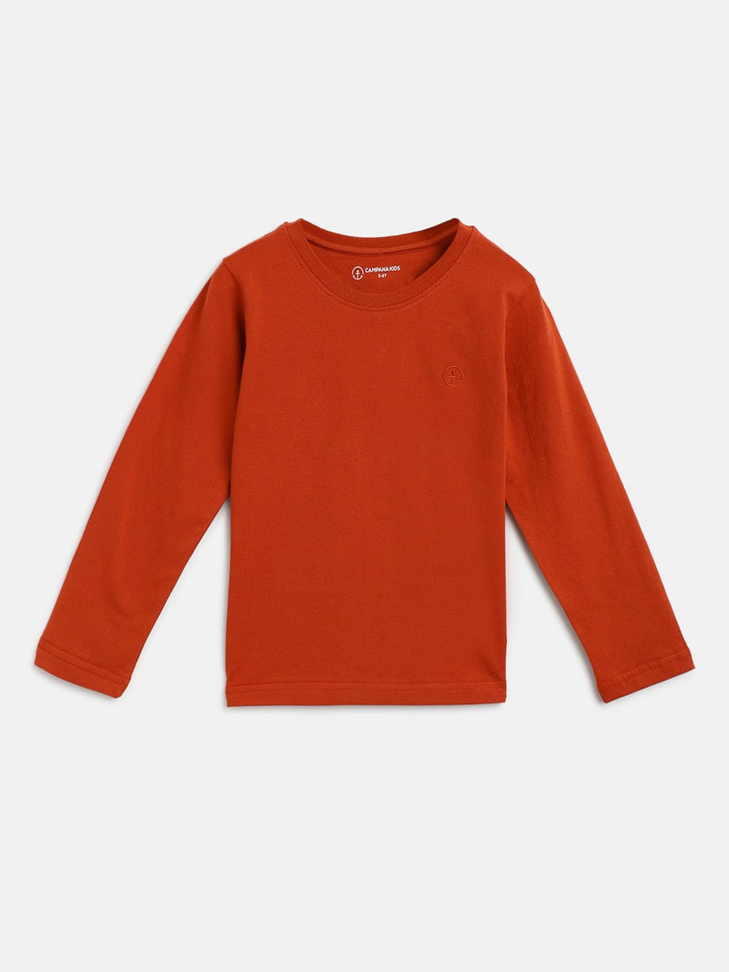 Campana Rust & Blue Solid  Full Sleeves T-Shirt (Pack Of 2)