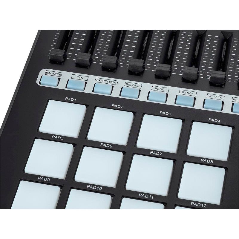 Monoprice SRP200 USB Pad Controller with 16 RGB Velocity and Pressure Sensitive Pads and 8 Assignable Sliders, 5 Assignable Knobs - Stage Right Series