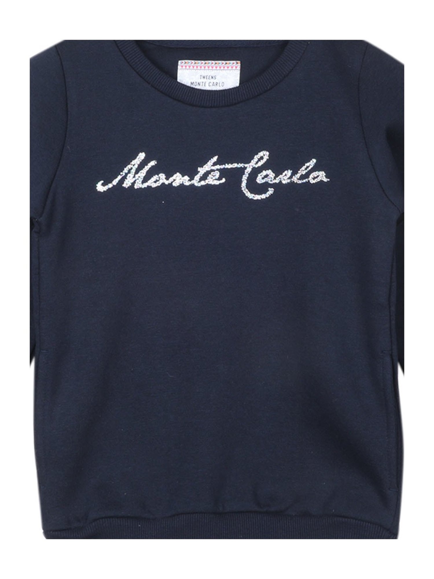 Monte Carlo Kids Navy Printed Full Sleeves Sweatshirt